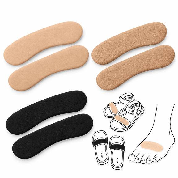 FLORNIX 6 Pairs Sandal Strap Cushion,Anti-Slip Heel Strap Cushion for Sandals Self-Adhesive Shoe Straps Cushioning Insert Pads Heel Grips Liner for Loose Shoes,Prevent Friction Slipping (3 Colors)