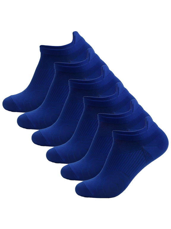 6Pairs Running Socks,Flexible Stretch Ankle Socks Men,Comfortable Movement Running Socks Womens,Blue