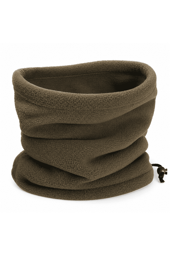 Adjustable Drawstring Soft Cozy Fleece Face Mask,Olive Green Neck Gaiter