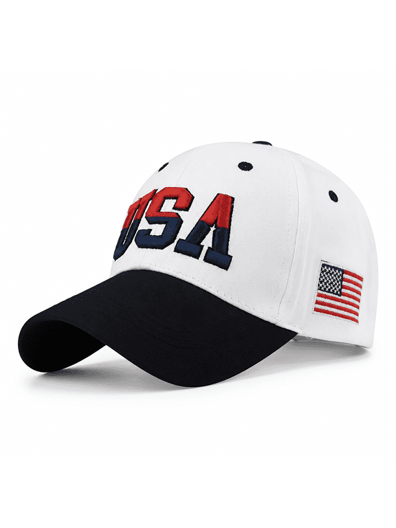 American Flag Unisex Baseball Hat for Men and Women - Usa Flag Mesh Snapback Flat Visor Cap Adjustable