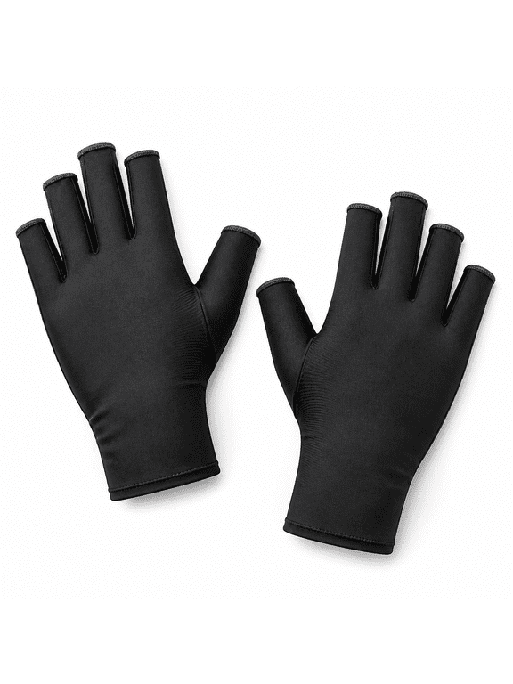 Anti-UV Gloves for Gel Nail Lamp, Gel Manicure Gloves UV Nail Light Gloves, UV Protection Fingerless Gloves UV Shield Glove