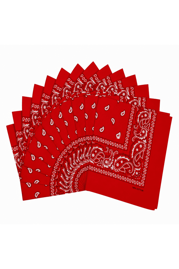 Assorted Colors Paisley Cowboy Bandanas 100% Cotton 12 Pack Fine Bandanas 22 Inch Thick Cotton Kerchiefs for Men Women Cotton Scarf for Women