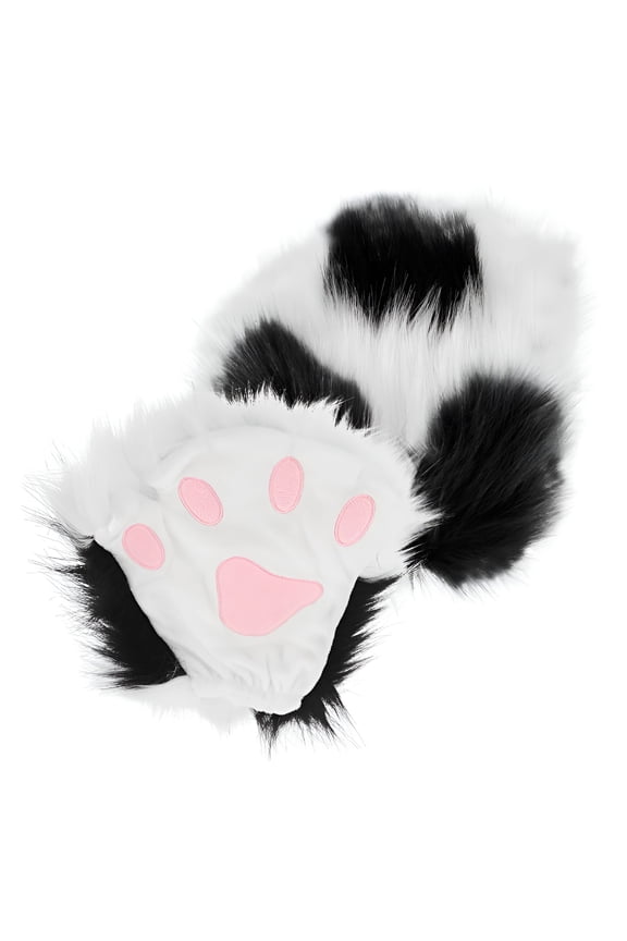 Cat's Claw Gloves Paws Cosplay Fluffy Mittens for Women Plush Therian Mitts Women's Keep Warm