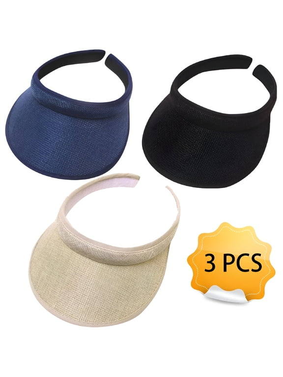 Cloth Covered Slip On Visor, Sun Sports Visor Hats Cap for Women Adjustable Cap