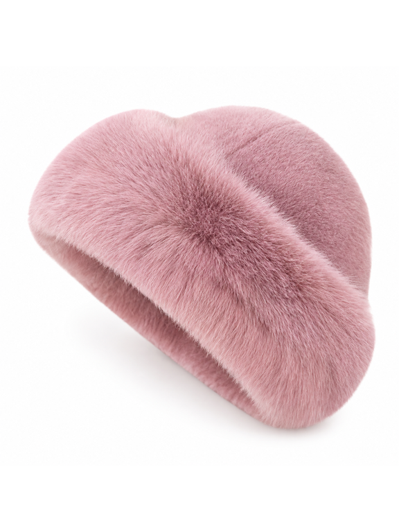 Cossack Hat Russian Hat Women Thick Winter Faux Hat for Hiking Motorbike Bean Paste Color