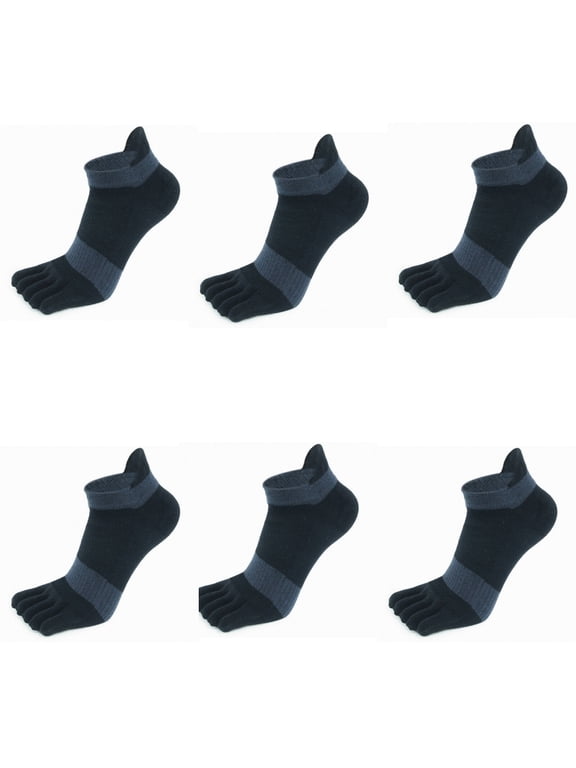 Five Finger Socks,Long-Lasting Antibacterial Properties Cotton Socks,Reinforced Toe and Heel Ankle Socks