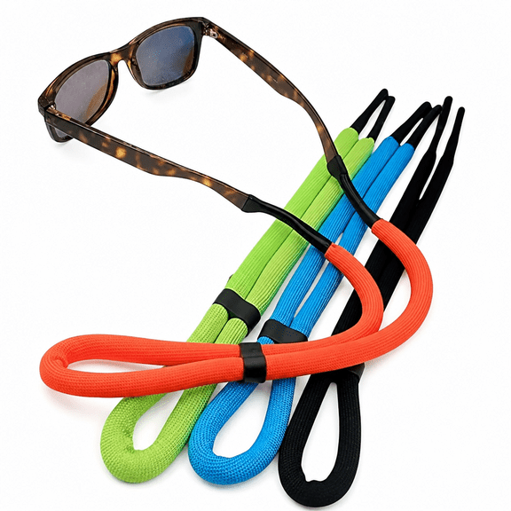 FLORNIX Floating Glasses Strap Anti-lost Adjustable Universal Floating Sunglass Straps for Swimming/Snorkeling/Surfing 4-Pack for the Whole Family