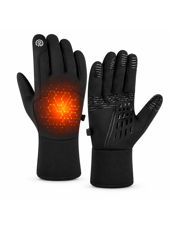 Full Finger Hand Warmers Gloves, Winter Fleece Full Finger Gloves, Warm Touch Screen Outdoor Windproof Non-Slip Gloves, for Various Outdoor Activities, Hand Gloves for Winter, XL