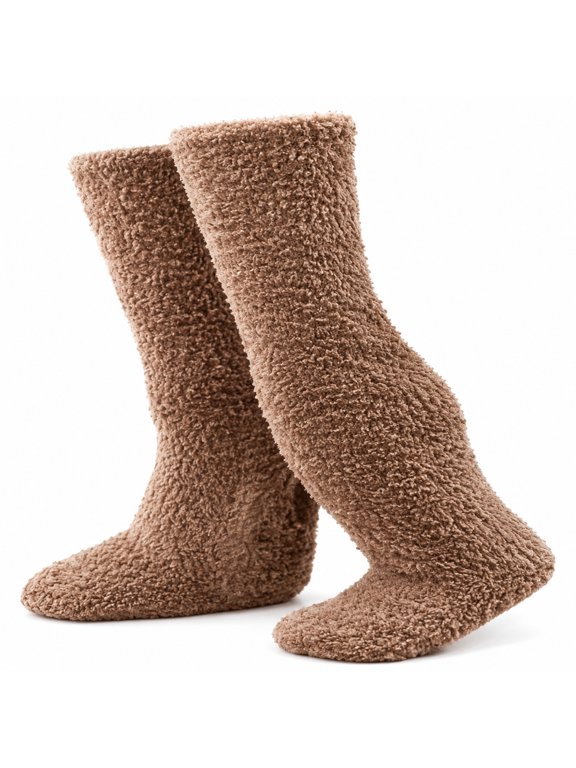 Goose Down Knee Socks for Christmas, Over the Knee Socks with Goose Down Filling, Ultra Warm Fuzzy Long Socks for Women & Men, Cozy Winter Gift Idea, Warm Stockings for Women Winter