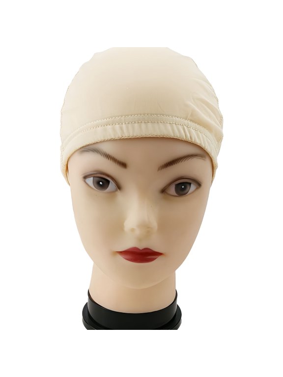 Ice Silk Wigs Cap for Women Bald Cap Soft Breathable Wigs Grip Cap Elastic Wig Cap for Wigs Even Cancer Chemotherapy Patients (Beige)
