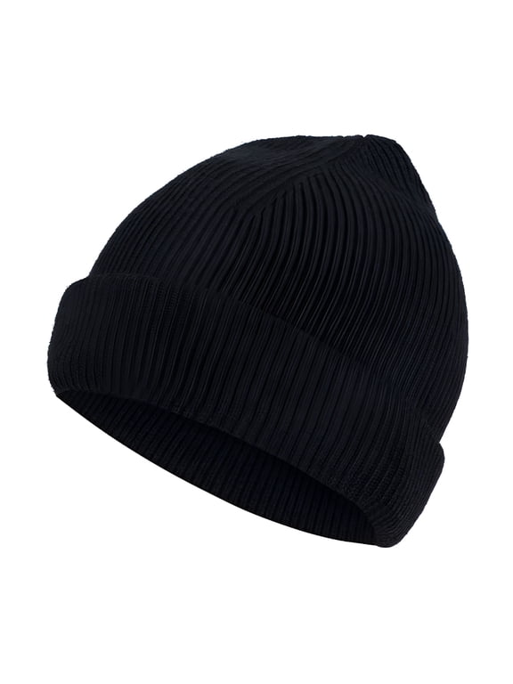 Knit Beanie Hat Merino Wool Unisex Warm Winter Caps Soft,Breathable & Cozy Stretchy Knitted Cuffed Cap