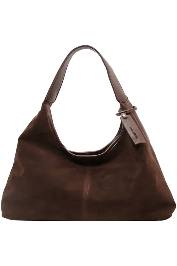 Large Suede Tote Bag Shoulder Bag for Women Retro Suede Bag Commuter Handbag Slouchy Purse Tote Bag Winter Fall Bucket Bag