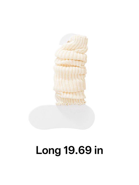 Leg Warmers for Women Winter,Packaging and Size Calentadores Para Mujer,5 Pairs of Socks Knee Warmers,Off White