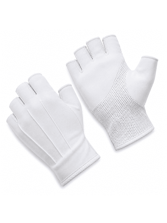 Lightweight Summer Fingerless Gloves Men Women UV Sun Protection Driving Cotton Gloves Nonslip Touchscreen Gloves-Gray