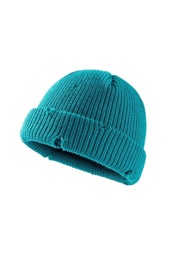 Mens Hats,Hip Hop Street Dance Sweater Beanie,Frayed Hem Beanies Hats Men,Blue