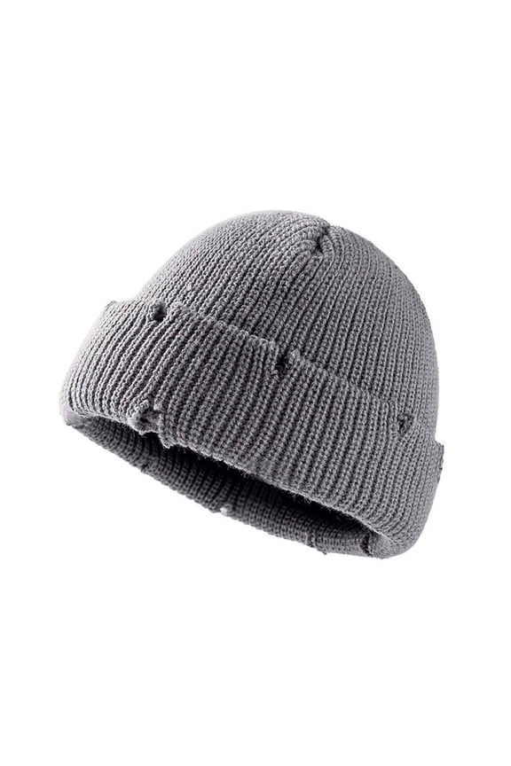 Mens Hats,Hip Hop Street Dance Sweater Beanie,Frayed Hem Beanies Hats Men,Gray