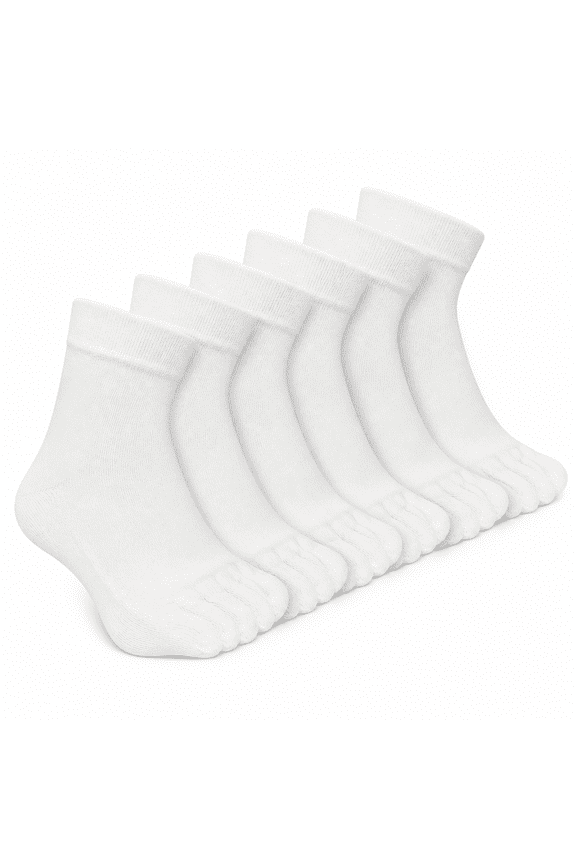 Mens Toe Socks Cotton Athletic Running Five Finger Crew Socks Men No Show Socks5 Pairs