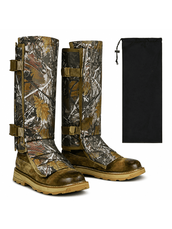 Outdoor Snow Boot Gaiters Snake Bite Protection Waterproof Adjustable Hunting Mountain Climbing for Hiking Walking Leg Gaiters (camouflage)