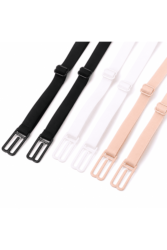 Pair Bra Strap Clips Elastic Non-slip Strap Holder (Black & Skin-Color & White)