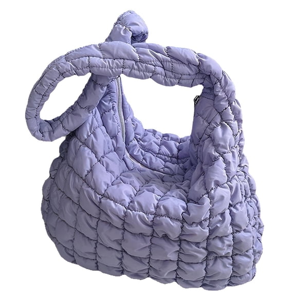 FLORNIX Puffer Bag,Stylish & Unique Puffy Tote Bag,Soft & Durable Puffer Purse,Purple