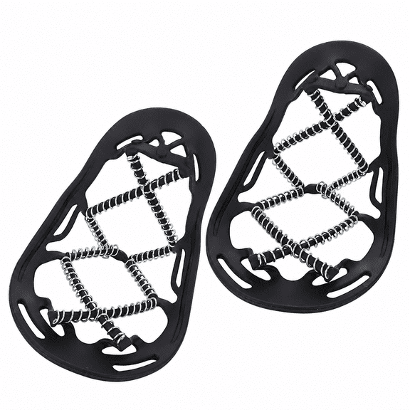 FLORNIX Snow & Ice Traction Cleats - Full Sole Non-Slip Shoe Covers for Hiking, Walking, and Climbing, Spring Loaded for Outdoor Safety