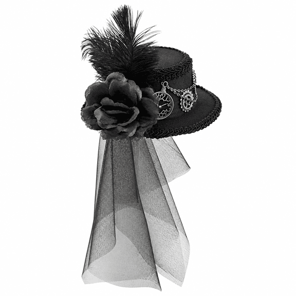 FLORNIX Steampunk Top Hat with Veil for Women