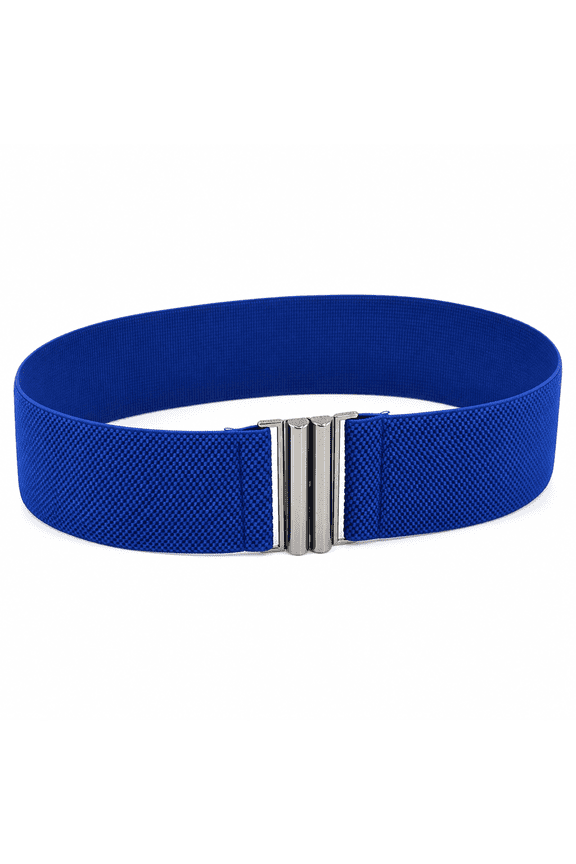 Stretch Belts for Women Plus Size Elastic Wide Waist Belts for Jeans Pants Dress Lady Fashion Waistband with Metal Buckle, Blue