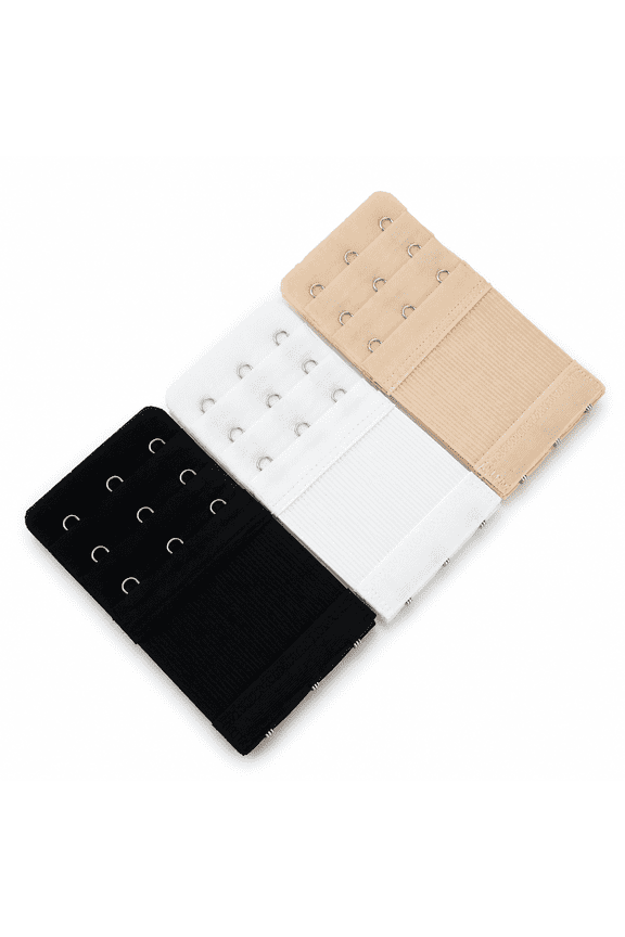 Stretch Elastic Bra Extender, 3-Hook (3-Pack)