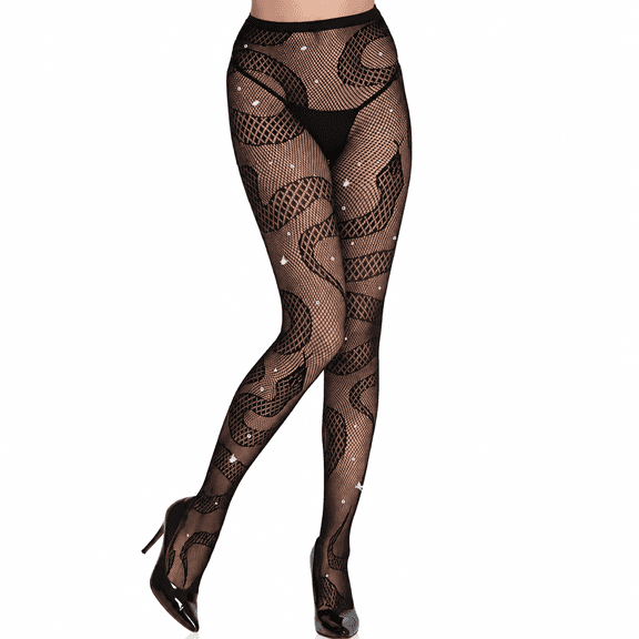 FLORNIX Stretch Fishnet Leggings Tights Halloween Snake Pattern Mesh Pantyhose for Women