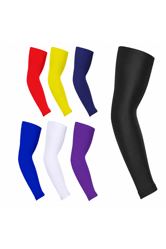 UV Sun Protection Compression Arm Sleeves L for Football Golf and Volleyball Lycra, Black