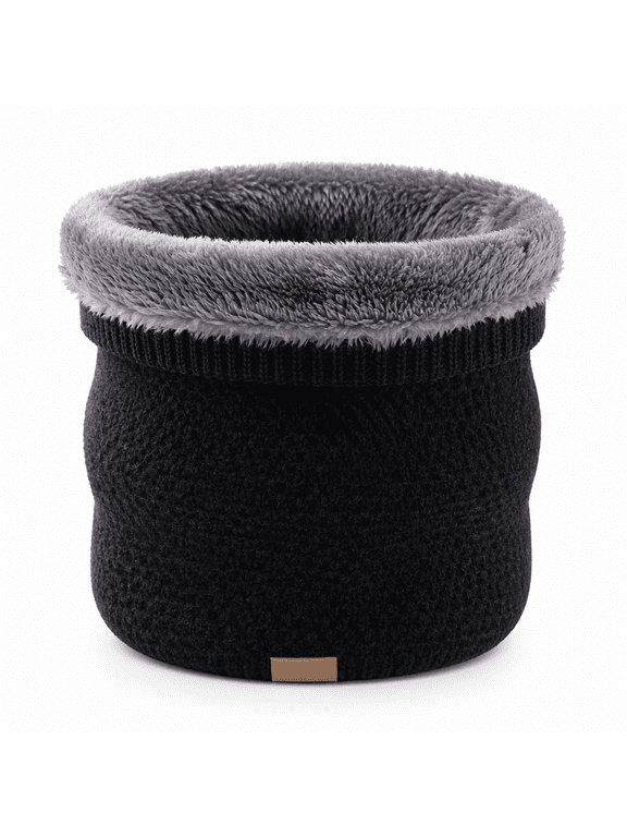 Unisex Warm Winter Ring Scarf Women Men Knitted Neck Scarves Thick Muffler-Dark Gray