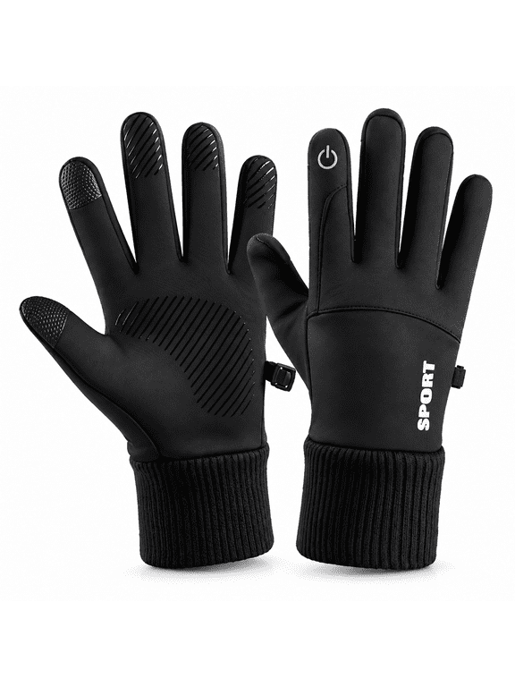 Unisex Winter Thermal Gloves Touch Screen Windproof Anti Slip Heated Glove Hands Warm for Outdoor Hiking Driving Cycling