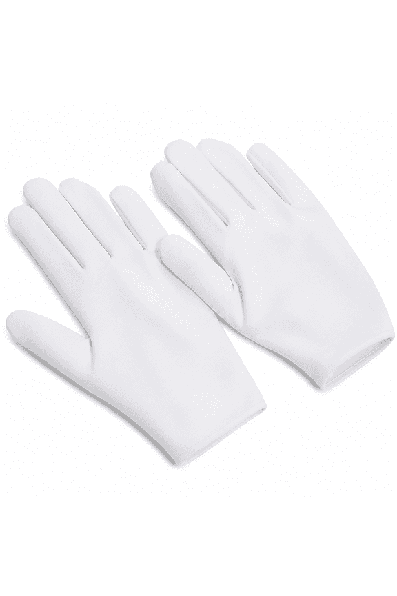 White Cotton Gloves, 6 Pairs Cotton Gloves Large Cloth Gloves for Women Dry Hands Eczema Moisturizing Serving Archival Cleaning Coin Jewelry Silver Costume Inspection