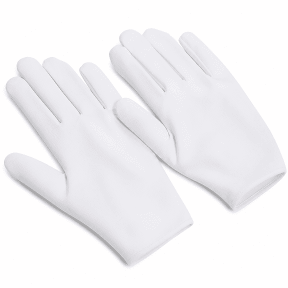 FLORNIX White Cotton Gloves, 6 Pairs Cotton Gloves Large Cloth Gloves for Women Dry Hands Eczema Moisturizing Serving Archival Cleaning Coin Jewelry Silver Costume Inspection