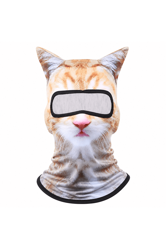 Winter Balaclava Cat Ski Mask Windproof with Ears Cute Full Face Animal Ski Face Mask for Outdoor Hiking Riding Bar,Music Festivals Party Raves Halloween