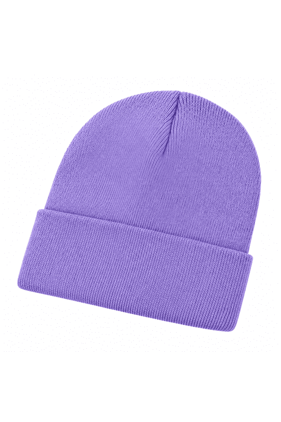 Winter Hats for Women & Men, Soft Warm Slouchy Knit Hat Stocking Hats Cuffed Plain Skull Caps for Cold Weather Purple Beanie