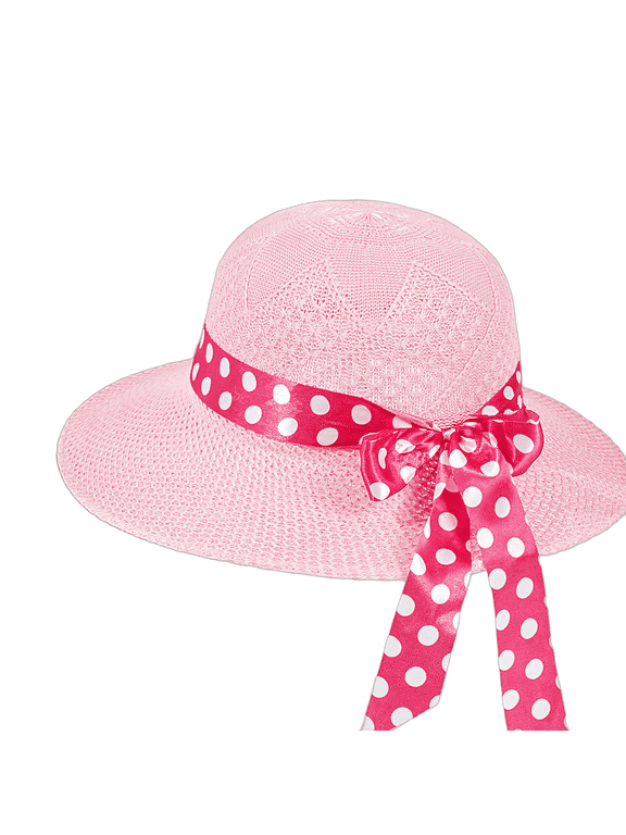 Womens Hats,Summer Ribbon Raffia Straw Hat Sun Hats for Women,Summer Sun Hat Accessories for Women,Pink