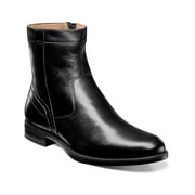 FLORSHEIM Mens Black Cushioned Removable Insole Midtown Round Toe Zip-Up Leather Boots Shoes 12 D