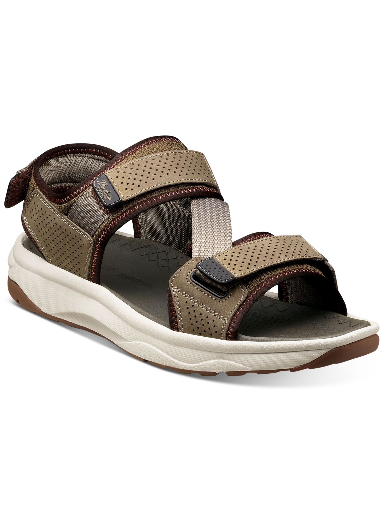 FLORSHEIM Mens Brown Adjustable Perforated Tread Lite Round  display picture 3