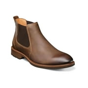 FLORSHEIM Mens Brown Pull Tab Lug Sole Cushioned Goring Lodge Round Toe Block Heel Leather Chelsea 12 M
