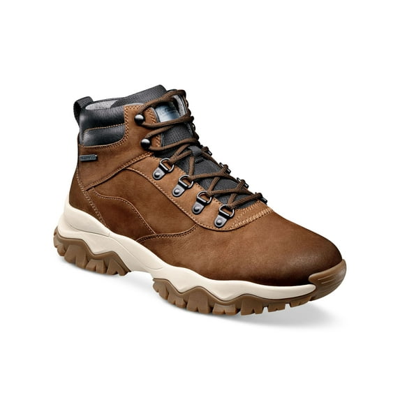 FLORSHEIM Mens Brown Waterproof Slip Resistant Cushioned Removable Insole Xplor Alpine Round Toe Block Heel Lace-Up Leather Boots Shoes 12 M