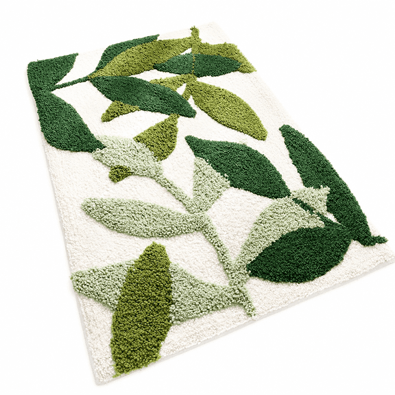 FLORVIX 2026 New Green Leaves Bath Mat,Non Slip Large Plant Monstera Leaf Bath Rug Absorbent Bathtub Rug Bathroom Plush Shower Rugs for Bathroom, Shower Rooms, Home Decor, Spa, Indoor Use