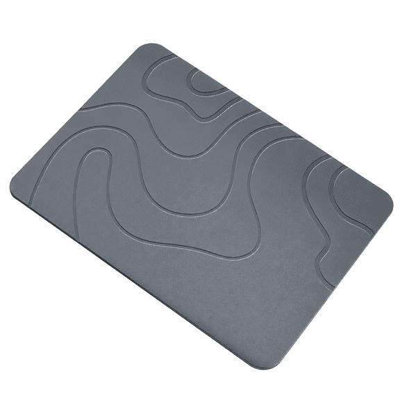 FLORVIX Stone Bath Mat,16X24" Quick Drying Diatomaceous Earth Bath Mat Super Absorbent Non Slip Stone Bath Mats Washable Rug for Bathroom Floor Kitchen Shower,Dark Gray Shower Rugs for Bathroom