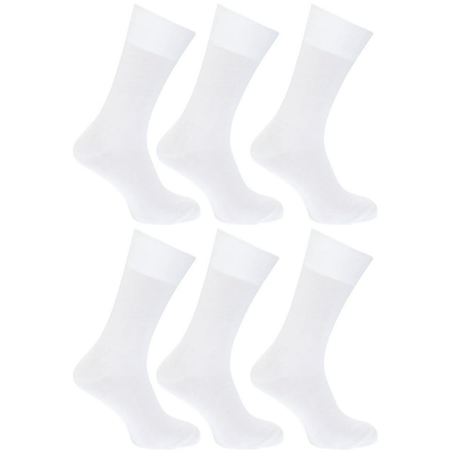 FLOSO Womens Plain 100 Cotton Socks (Pack Of 6)