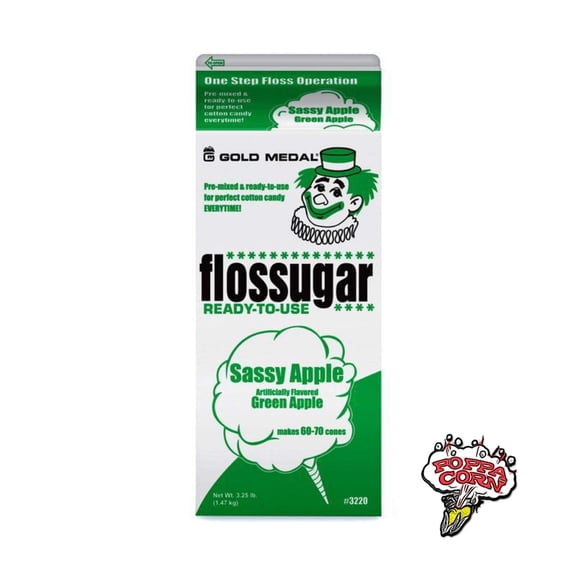 Gold Medal Flossugar Sour Apple Cotton Candy Mix - 3 lbs
