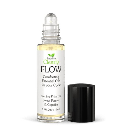 FLOW Essential Oil Roll On for Women | Natural Aromatherapy Blend for PMS Support, Balance, Mood, and Comfort with Evening Primrose, Clary Sage, Copaiba, Fennel