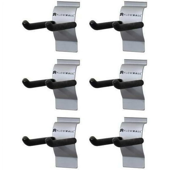 FLOW WALL Small Hook, Hanging, 50 lb., Gray/Black