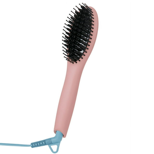 FLOWER Ceramic Hair Straightening Brush, Pink