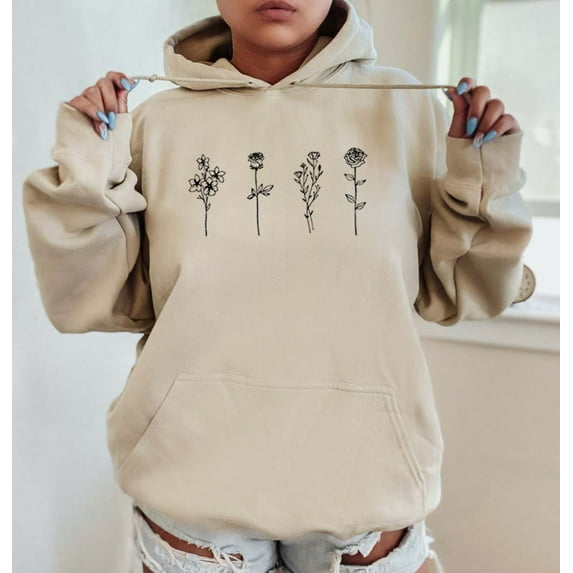 FLOWER Graphic Unisex Fleece Hooded Sweatshirt