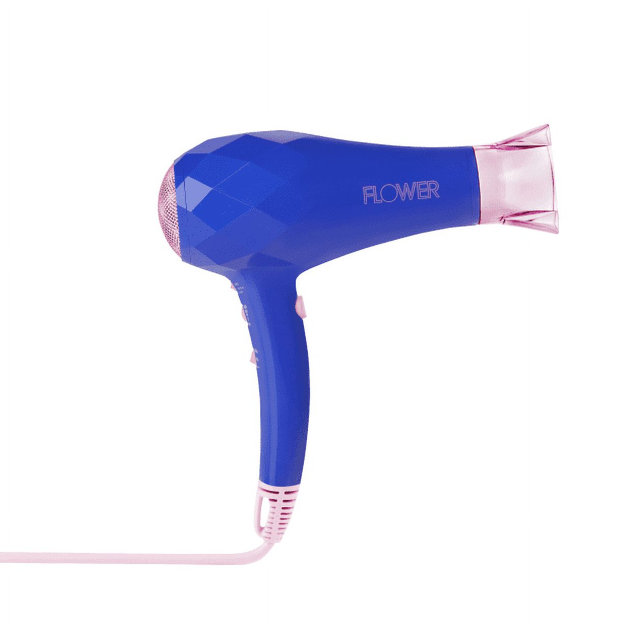 FLOWER Professional Ionic Hair Dryer with Concentrator, Ionic, 2000 Watts, Blue - image 1 of 11